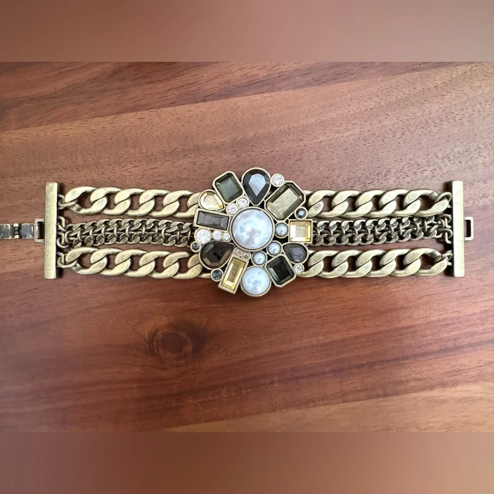 Lia Sophia Gold-Tone Medallion Statement Bracelet